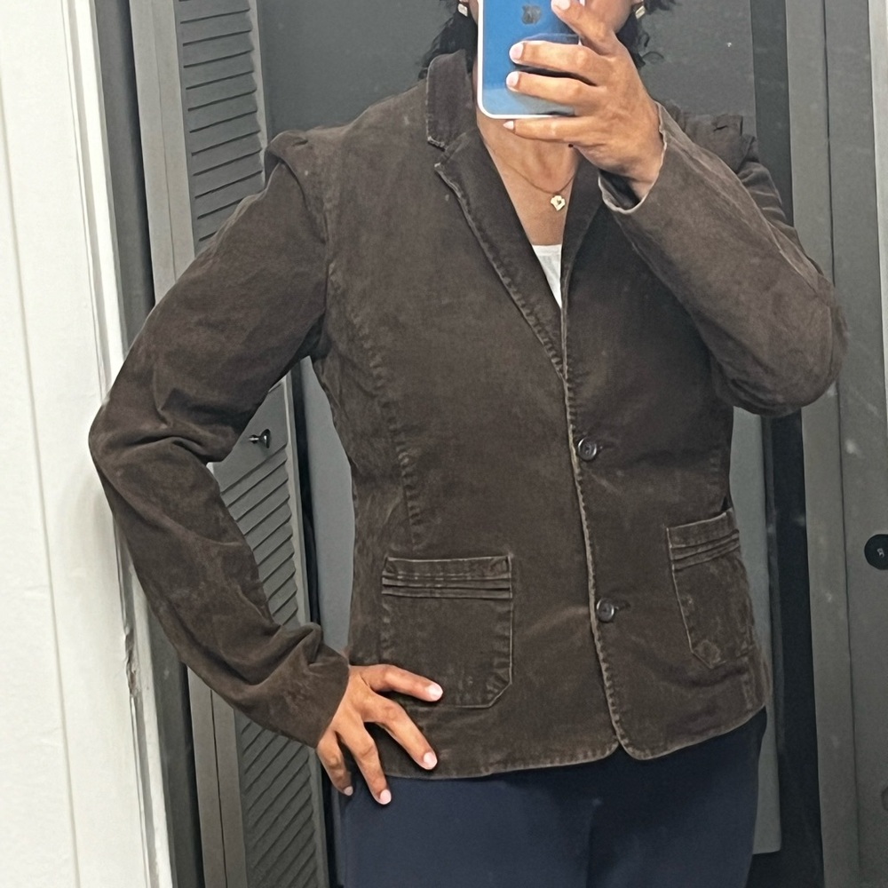 suede jacket, elegant, brown.